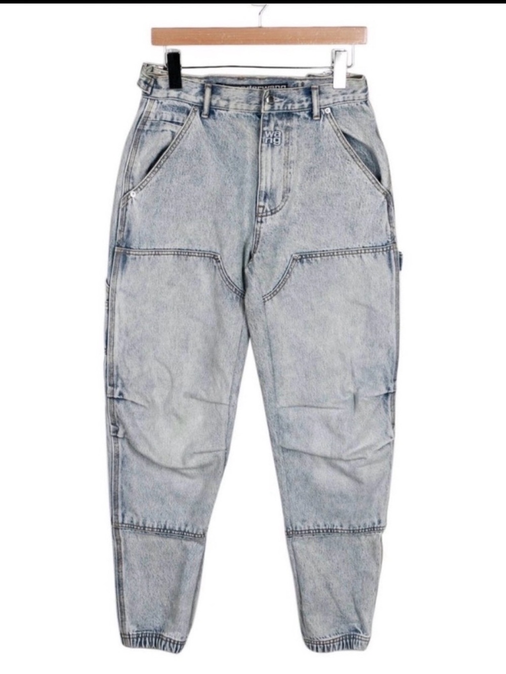 Alexander Wang Light Blue Washed Relaxed Carpenter Jeans (Women)